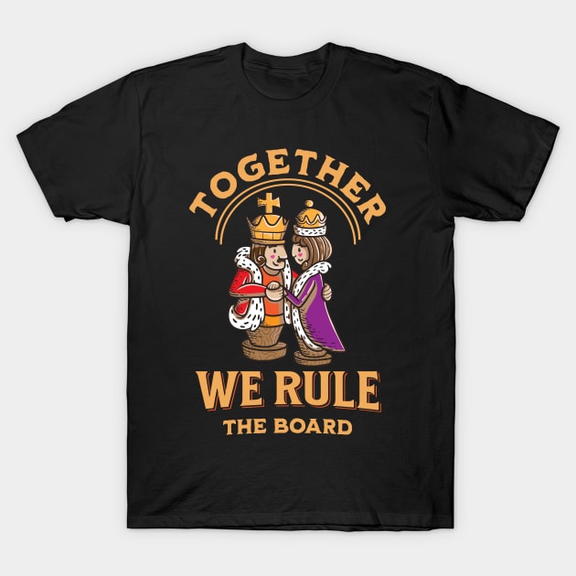 Royal Couple Chess Match: Unite to Conquer Strategy T-Shirt by teweshirt